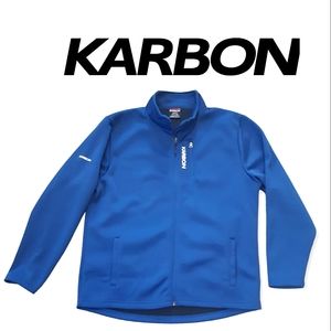 Karbon blue heavy knit zip up warm spring pocketed jacket mens XXL